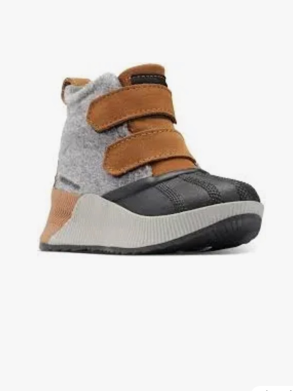 Sorel Kids’ Out N About Classic Winter Boot in Camel, Gray and Black